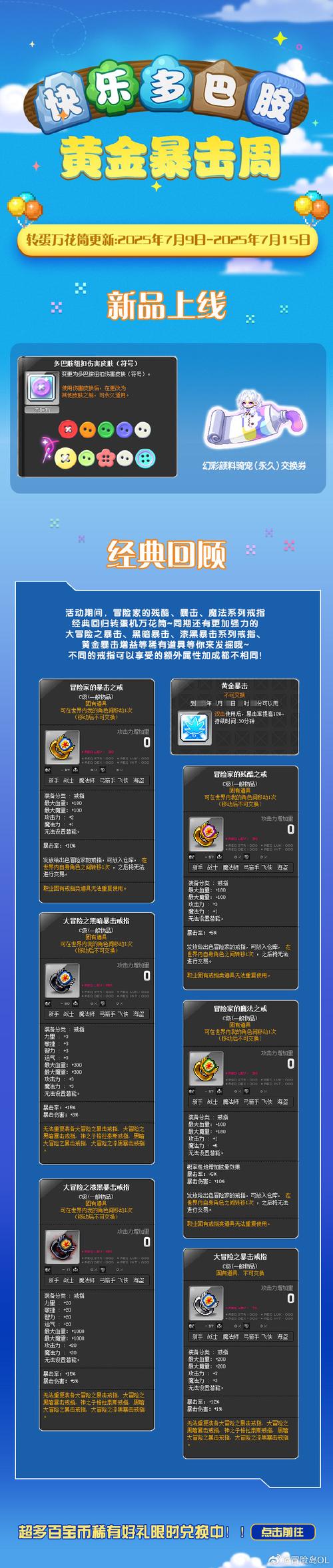 冒险岛私服:百倍爆率,极品装备轻松刷